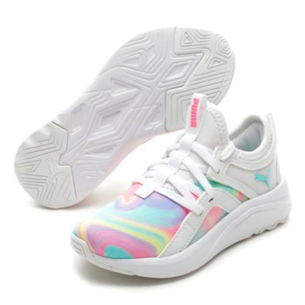 PUMA White & Island Soft Sophia Swirl AC Sneaker - Girls NIB